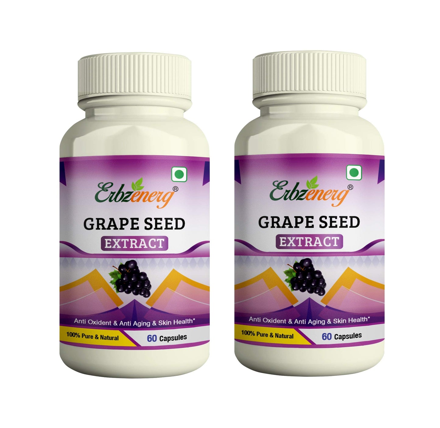 ERBZENERG®Grape seed Extract 60 Capsules- (Pack of 2)