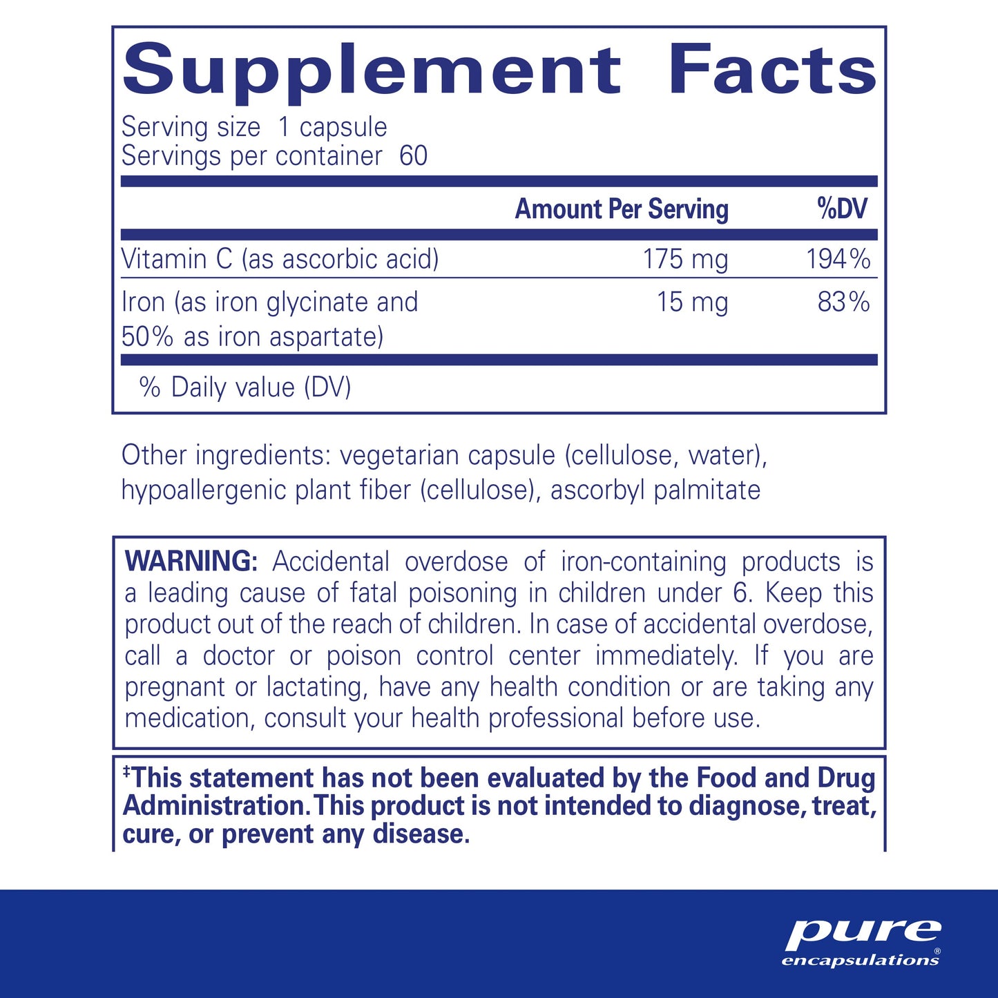 Pure Encapsulations Iron-C 60c- image 8