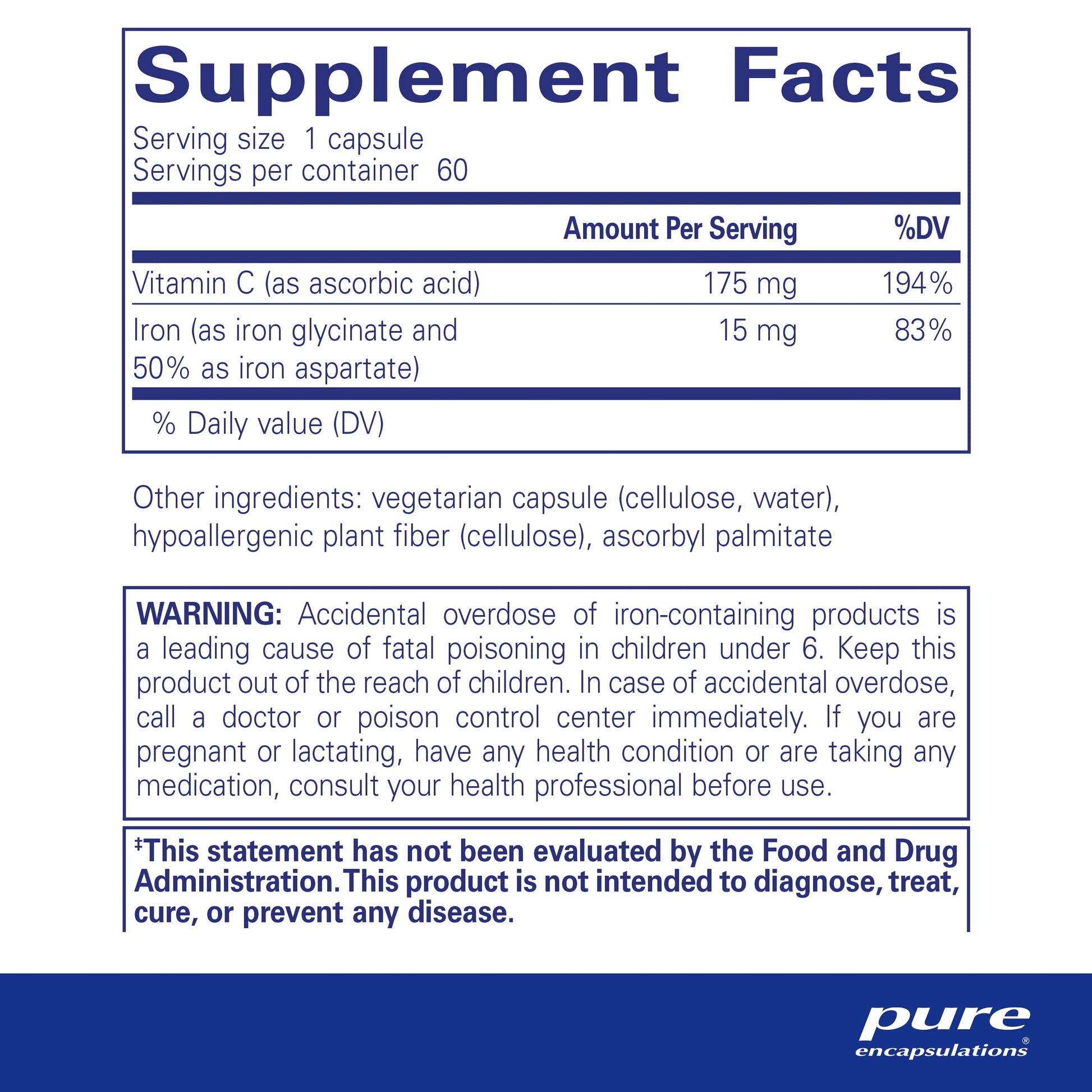 Pure Encapsulations Iron-C 60c- image 8