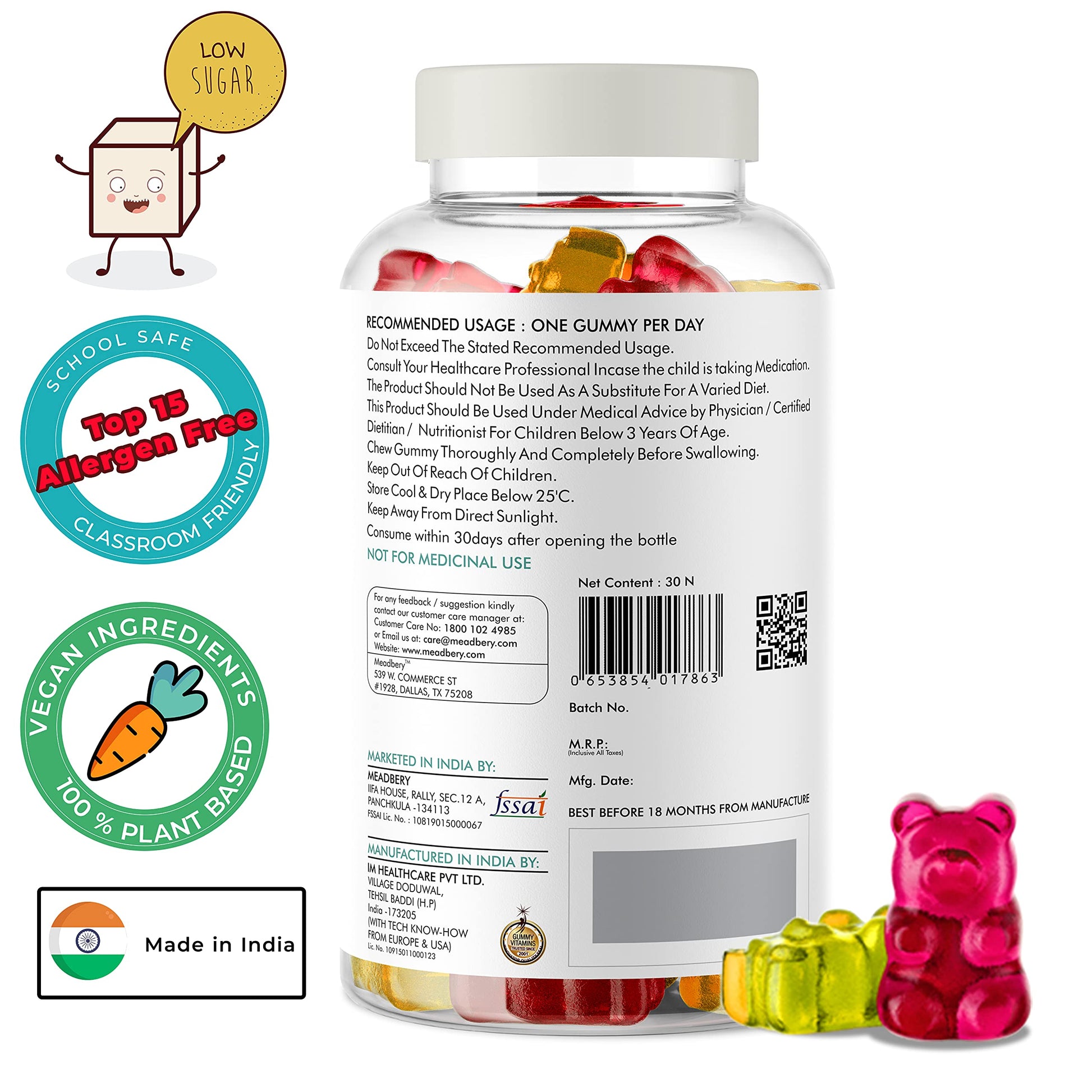 Meadbery Calcium Vitamin D Gummies For Kids For Stronger Bones And Teet- image 8