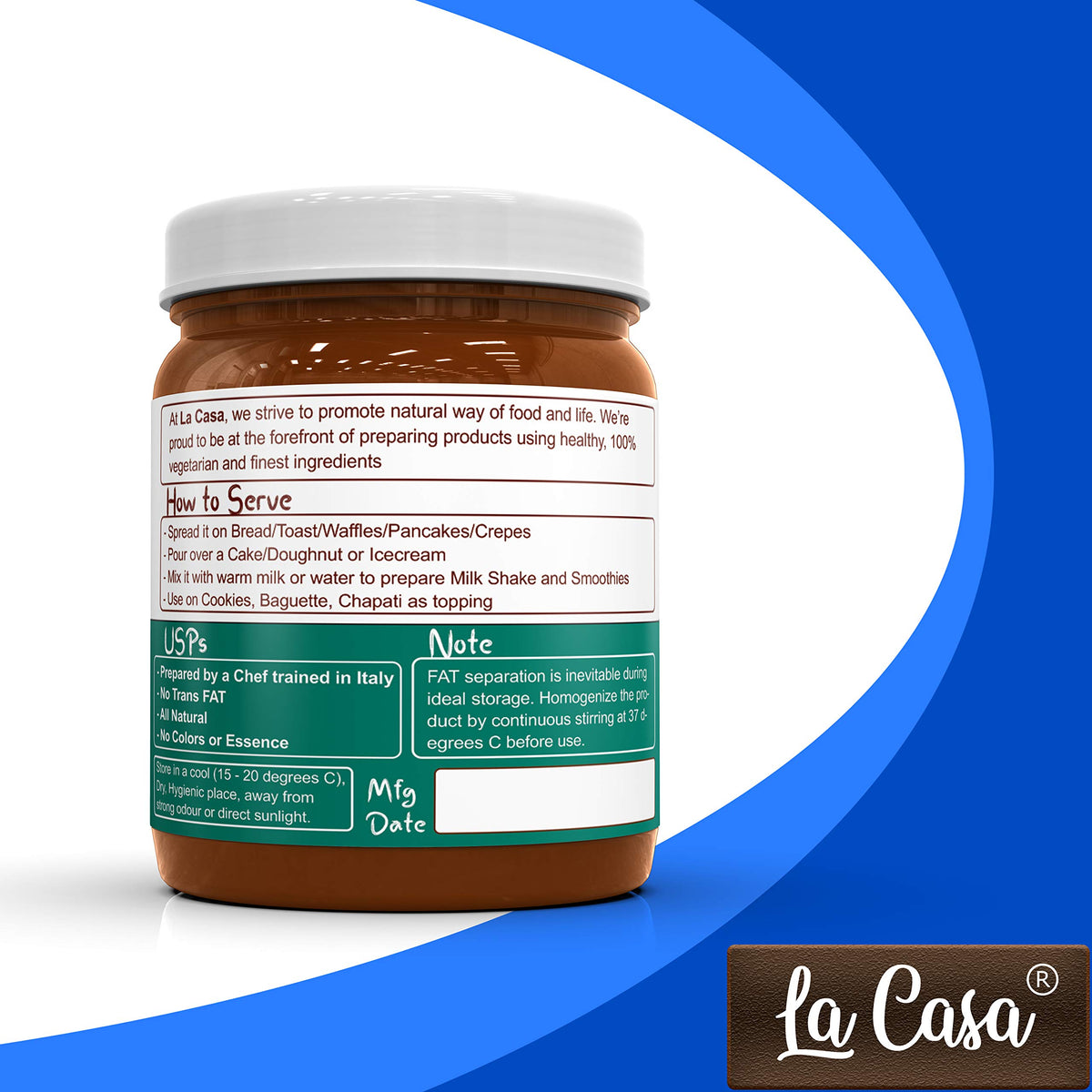 La Casa Vegan Hazelnut Chocolate Spread|All Natural|Product Of India |350 Gram
