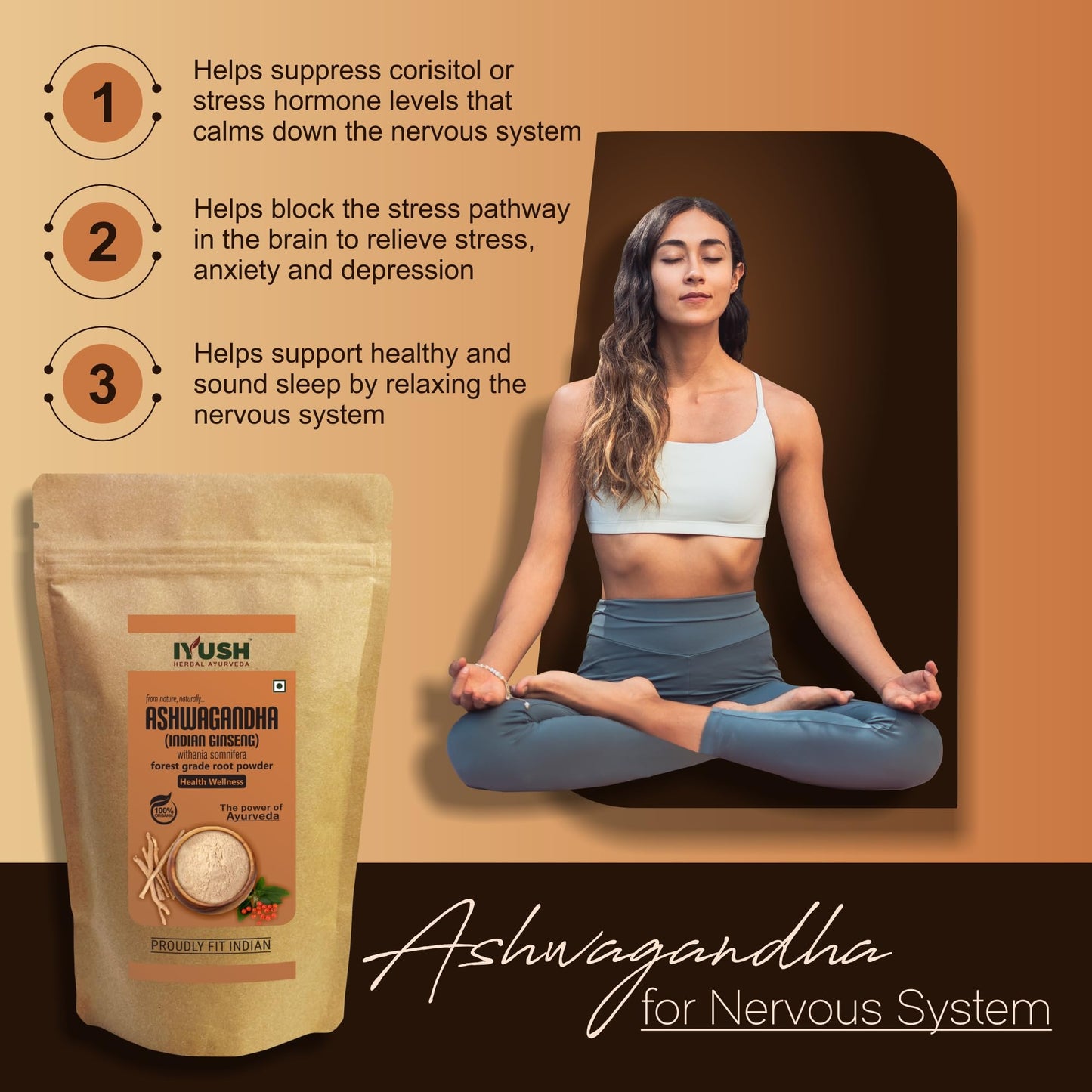IYUSH Herbal Ayurveda Ashwagandha Powder – 900gm | Aswagandhada Powder- image 5