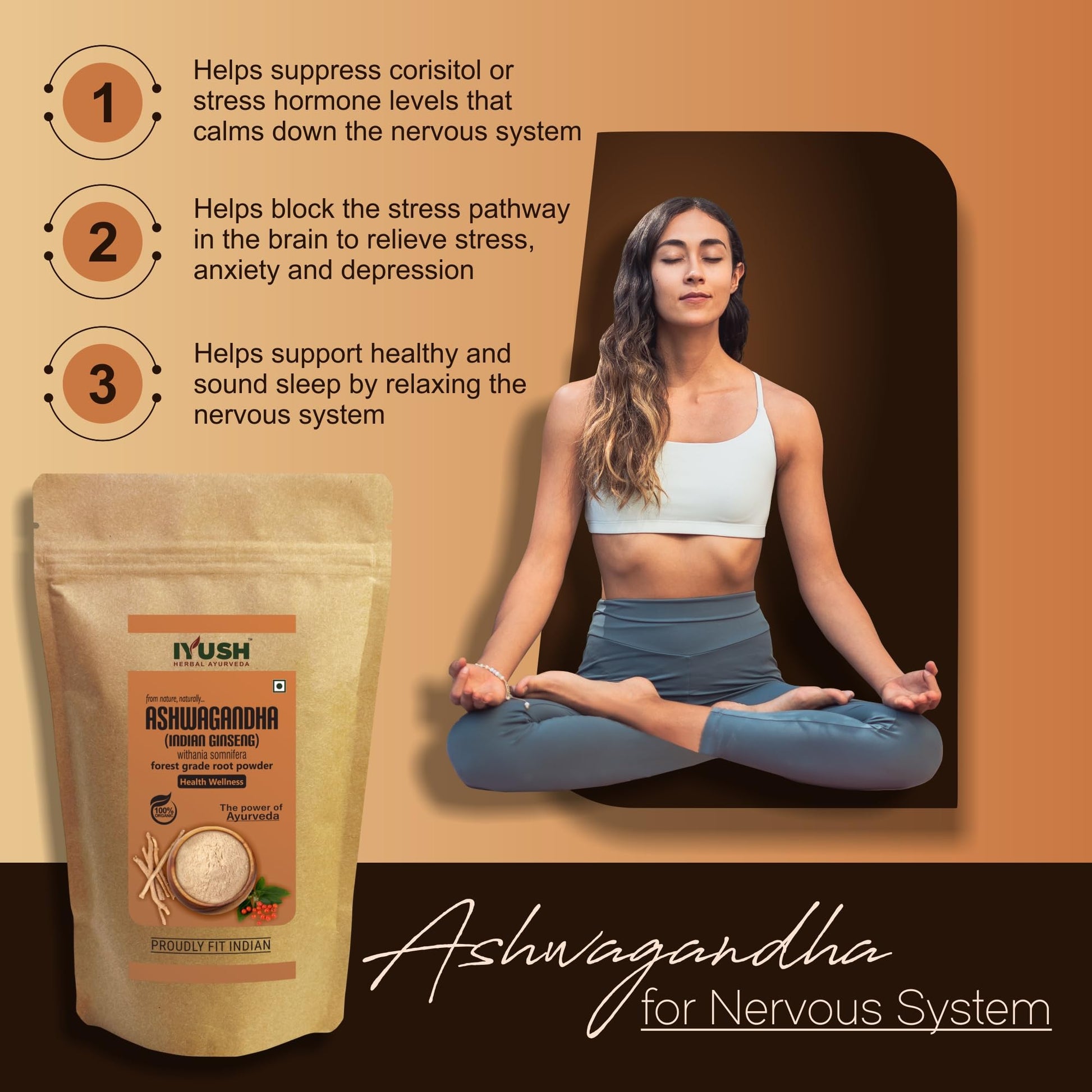 IYUSH Herbal Ayurveda Ashwagandha Powder – 900gm | Aswagandhada Powder- image 5