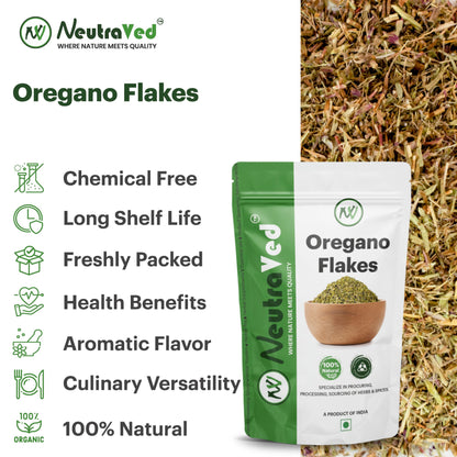 NeutraVed Oregano Leaves | Pure leaves for Home Made Seasoning | Flakes/Dry Oregano Leaves For Seasonings, Pizza, Pasta 200g