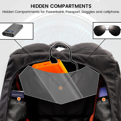 GRAND PITSTOP NightWing-Mark-2 Anti Theft Backpack With safety flashers for 15.6 inch Laptop Compartment, Light Weight, Quick Access Pockets, Water Resistant Multifunctional Backpack 25 L
