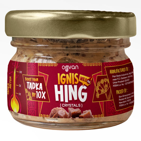 Ogvan Ignis 100% Pure Hing Granules Wild 10g| Strongest Pure Asafoetida| Lab tested Premium Hing from Hathras| Gluten-Free| No Atta| No Maida| Chemical-Free| Organic | Fresh Tazaki Nukra