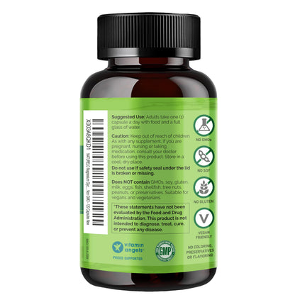 Naturelo Magnesium Glycinate Supplement 200 mg 120 Vegetarian Capsules