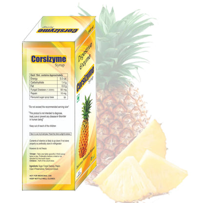 Knoll Healthcare Corsizyme Syrup Digestive Enzyme | Booster Great Taste Of Mix Fruit Strong And Better Immunity Delicious Pineapple Flavour 200ML