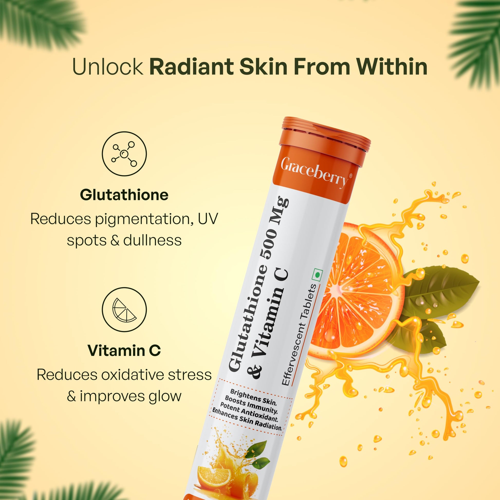 Graceberry Glutathione Tablets for Glowing Skin | 80 Effervescent Table- image 7