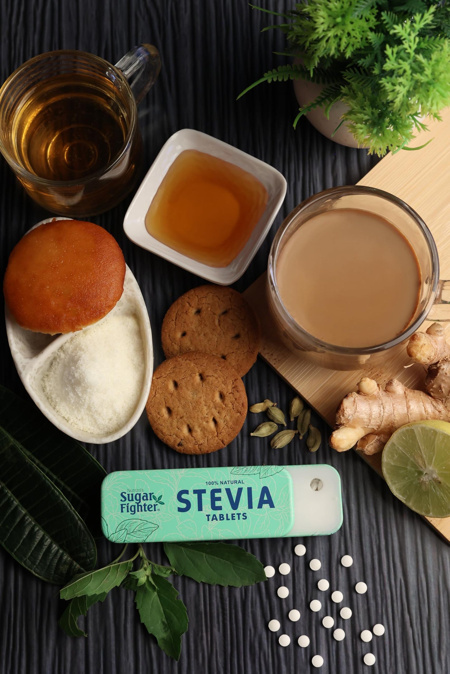 Sugar Fighter Stevia Tablets – Zero-Calorie Plant-Based Sweetener, 200 Tablets x 5, Pack of 5