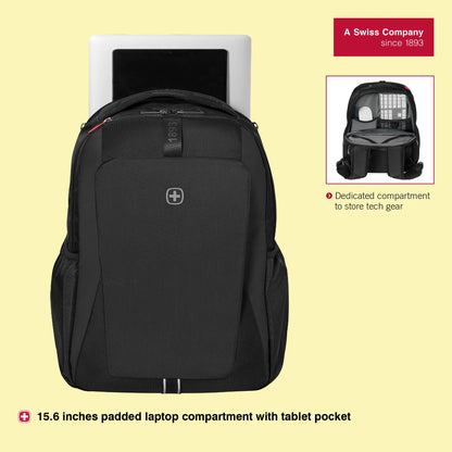 WENGER, New Essentials 2023, XE Professional 15.6 inches Laptop Backpack (23 liters), 44 cm, Recycled Polyester PVC, Black, 612739 | Swiss Designed
