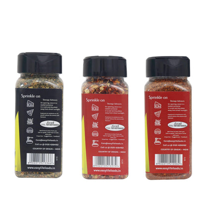 Easy Life Oregano Seasoning 50g, Roasted Chilli Flakes 50g with Peri Peri Seasoning 60g (Combo of 3)