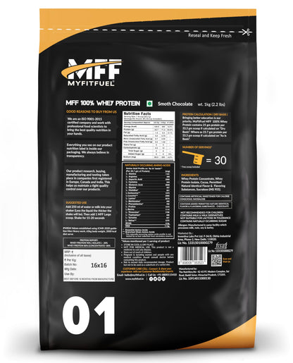 MyFitFuel MFF 100% Whey Protein | 1 Kg, 30 Servings (Smooth Chocolate)- image 5