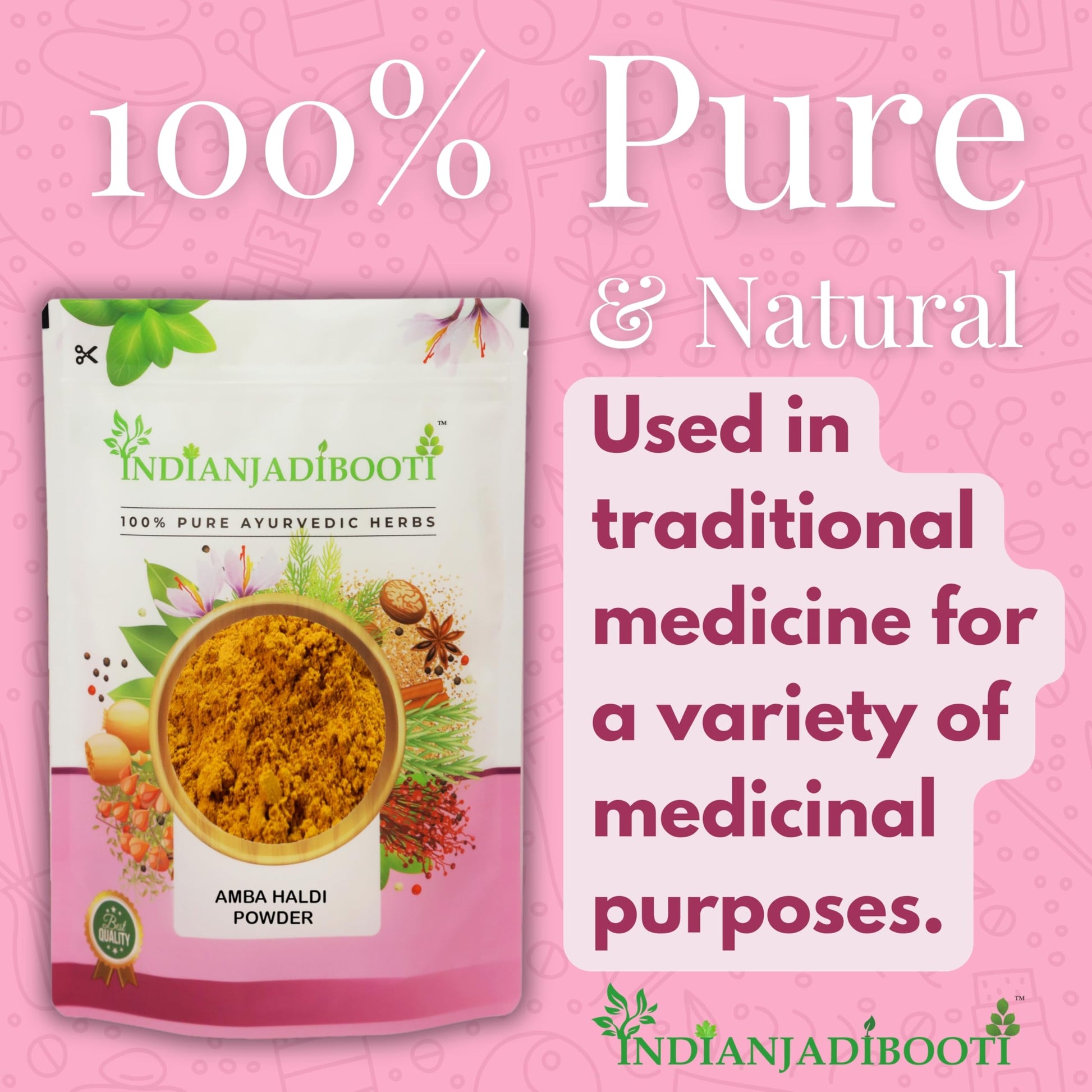 IndianJadiBooti Amba Haldi Powder - Kasturi Turmeric Churn - Curcuma am- image 5