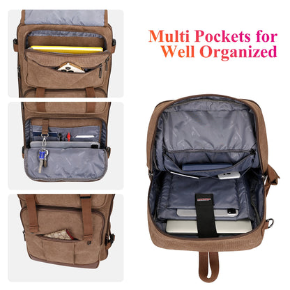 WITZMAN Canvas Travel Backpack for Men Large Laptop Backpack Fit 17 inc- image 6
