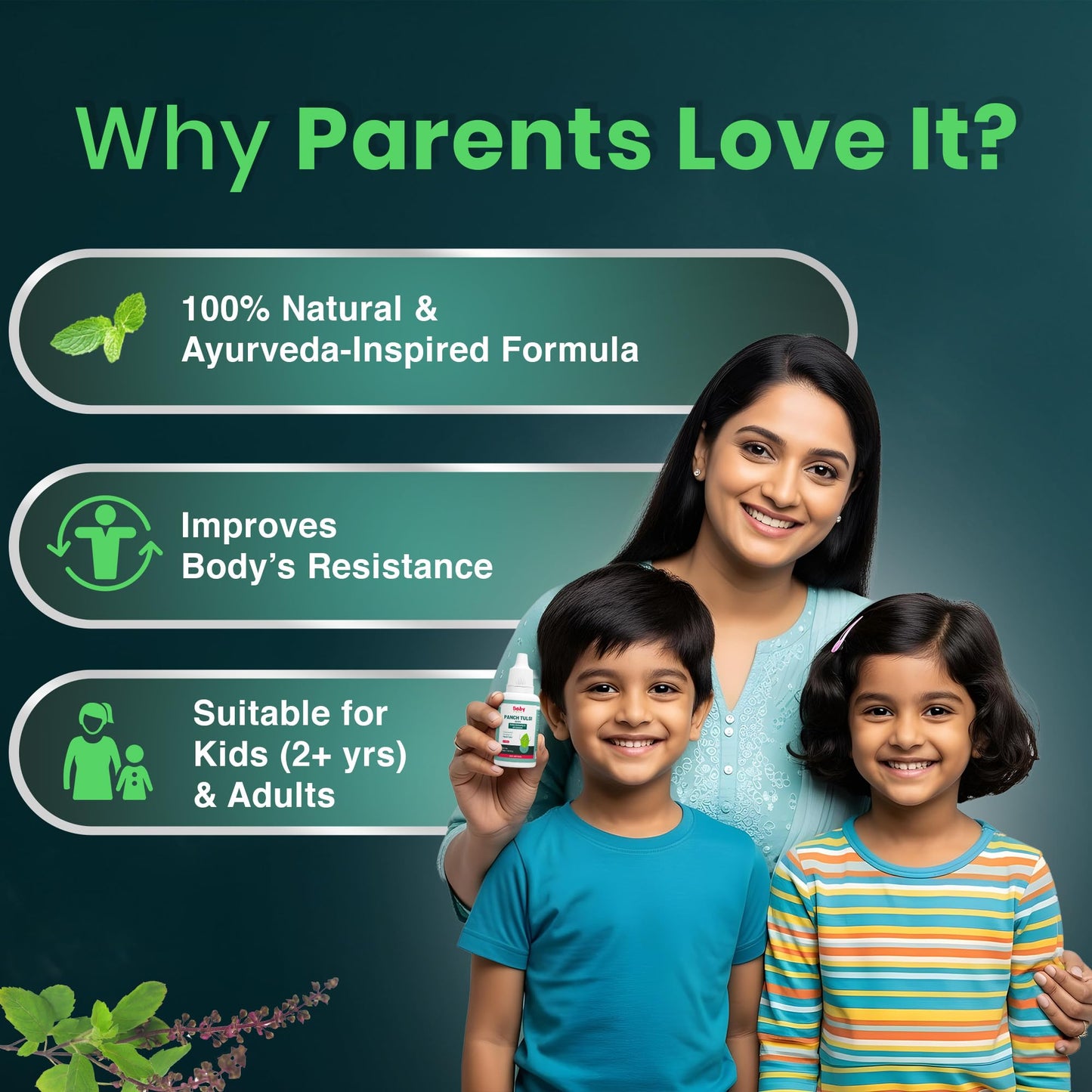 BabyOrgano PanchTulsi Drops Contains Extracts of 5 Rare Tulsi | Boosts Immunity | Cough And Cold Relief | 100% Ayurvedic | Builds Respiratory Health