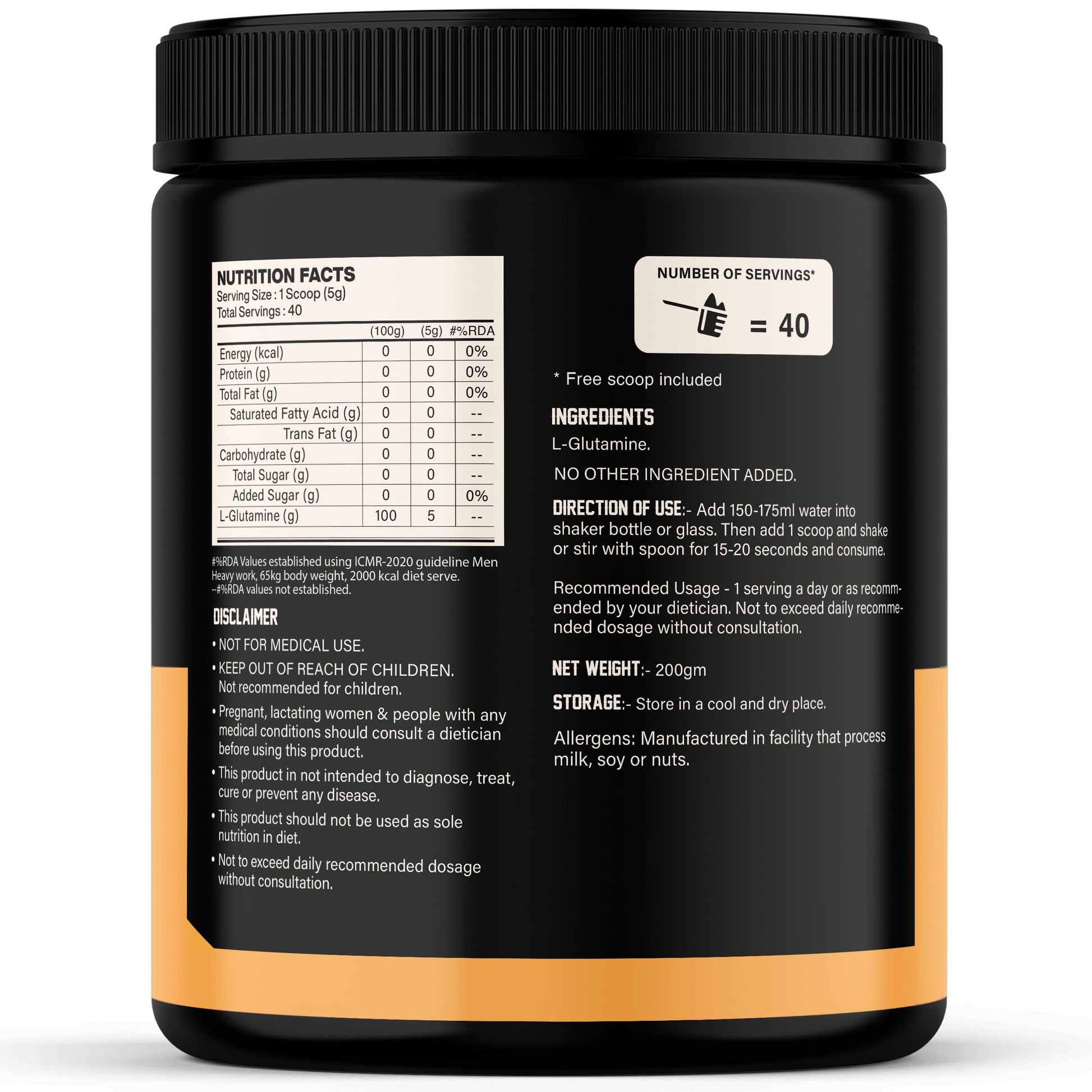 MyFitFuel Pure Micronized Glutamine | 200gm, 40 Servings (Unflavoured)- image 5