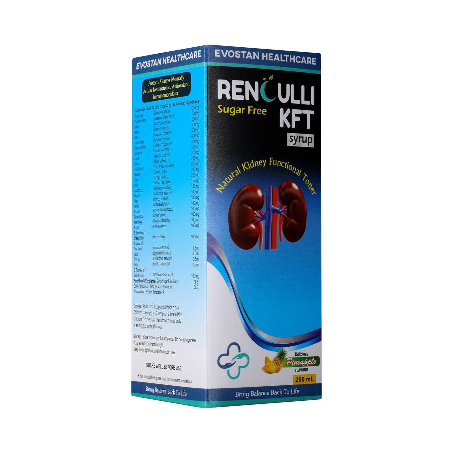 Evostan Healthcare Renculli KFT Syrup, Pineapple Flavour, 200 ml