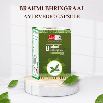 Bhringraj Capsules For Hair | Supports Healthy Hair for Women & Men | Brahmi & Bhringraj Natural Hair Vitamin Source | Helps Hair Fall Control & Hair Growth (60caps)