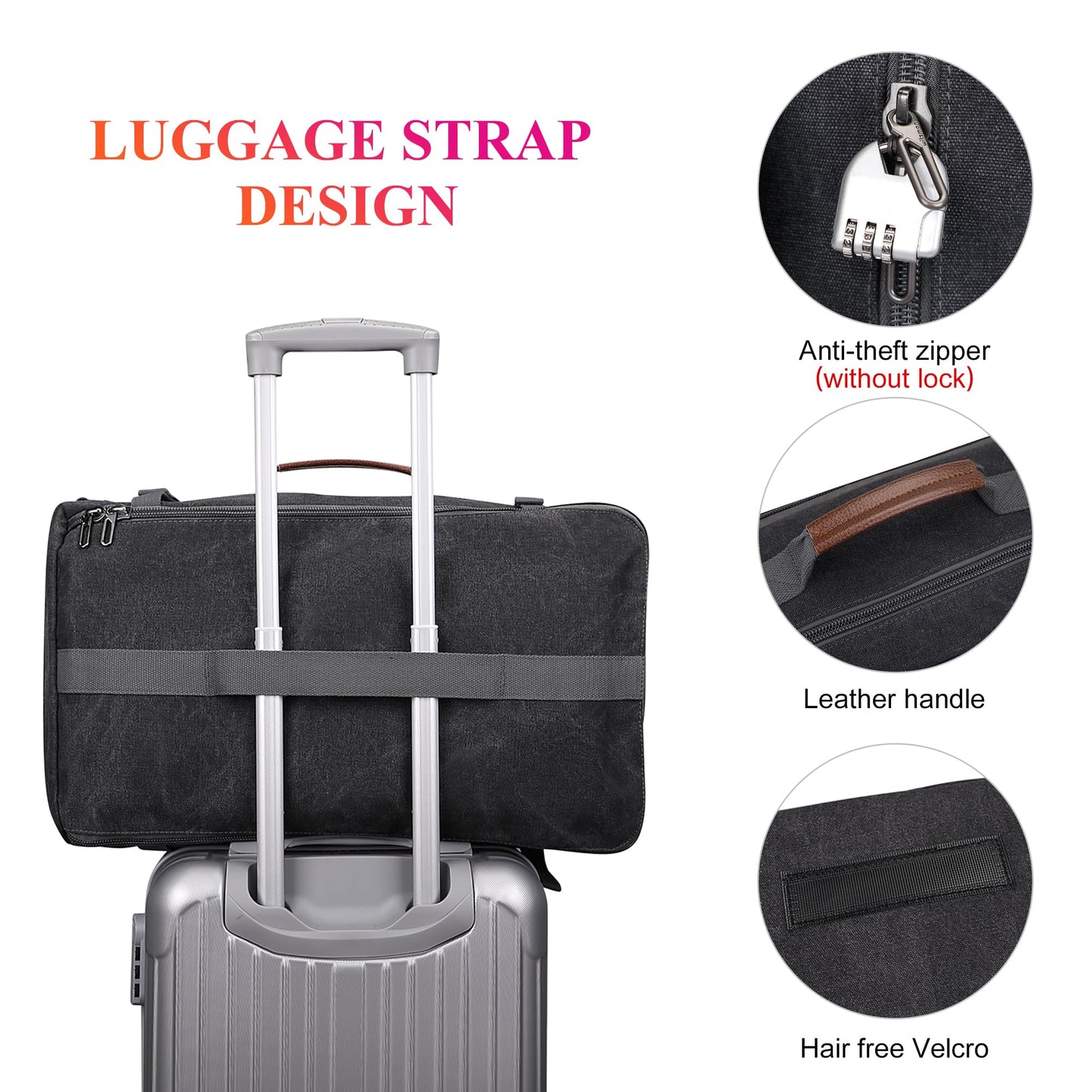 WITZMAN Canvas Backpack for Man Vintage Travel Backpack Large Laptop Ba- image 4