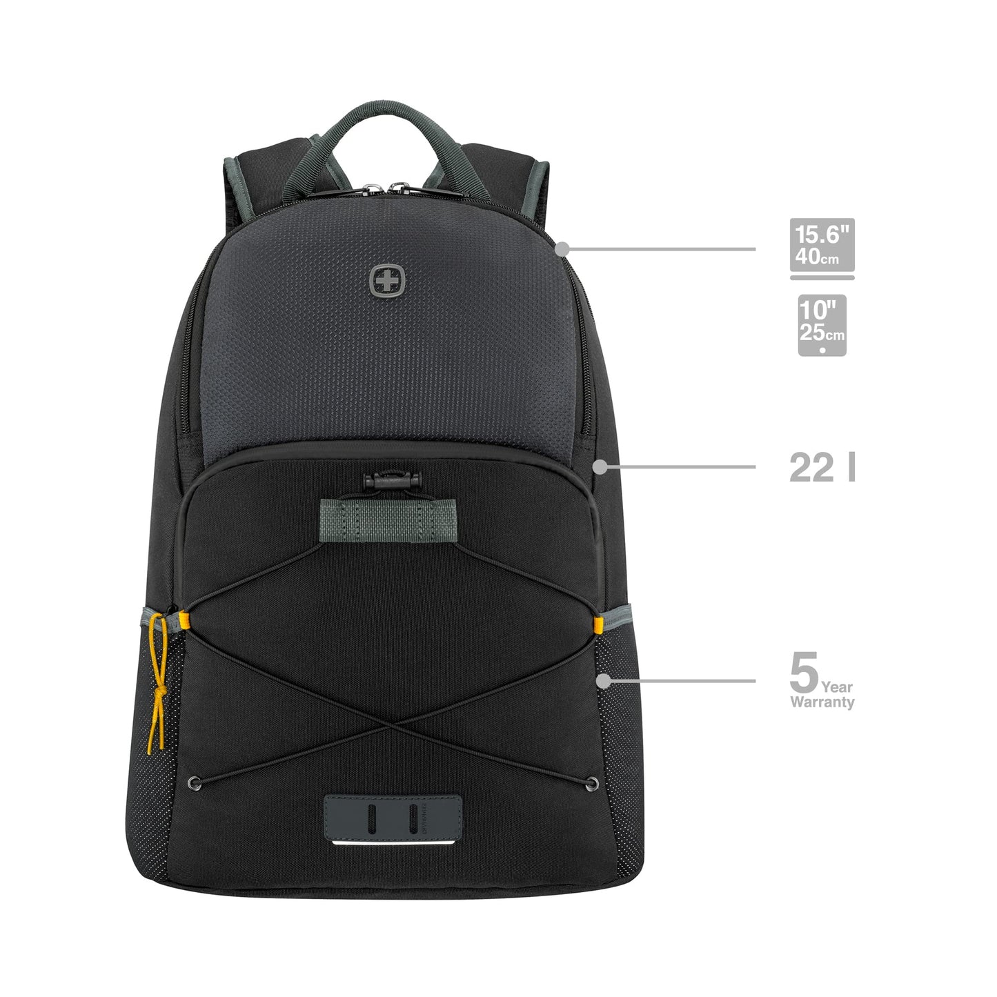 WENGER, Next 23 Trayl, 15.6 Inches Laptop Backpack, 22 liters, Gravity Black, 612564, Work And Adventure Bag