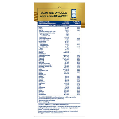 Ensure Diabetes Care Wheat 950gm |Support Blood Sugar, Weight Management, Cholestrol Reduction |High Protein, High Fibre, 4 Myo-inositol |Zero Added Sucrose