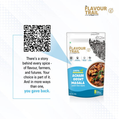 The Flavour Trail Pure & Natural Achari Gosht Masala | The Perfect Pickled Spice Mix for Mutton, Chicken & Lamb| No Additives |Steam-Sterilized|
