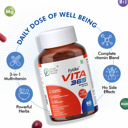 Fytika Vita 365-120 Tabs (Pack of 2) | Multivitamin Tablet for Men & Wo- image 3