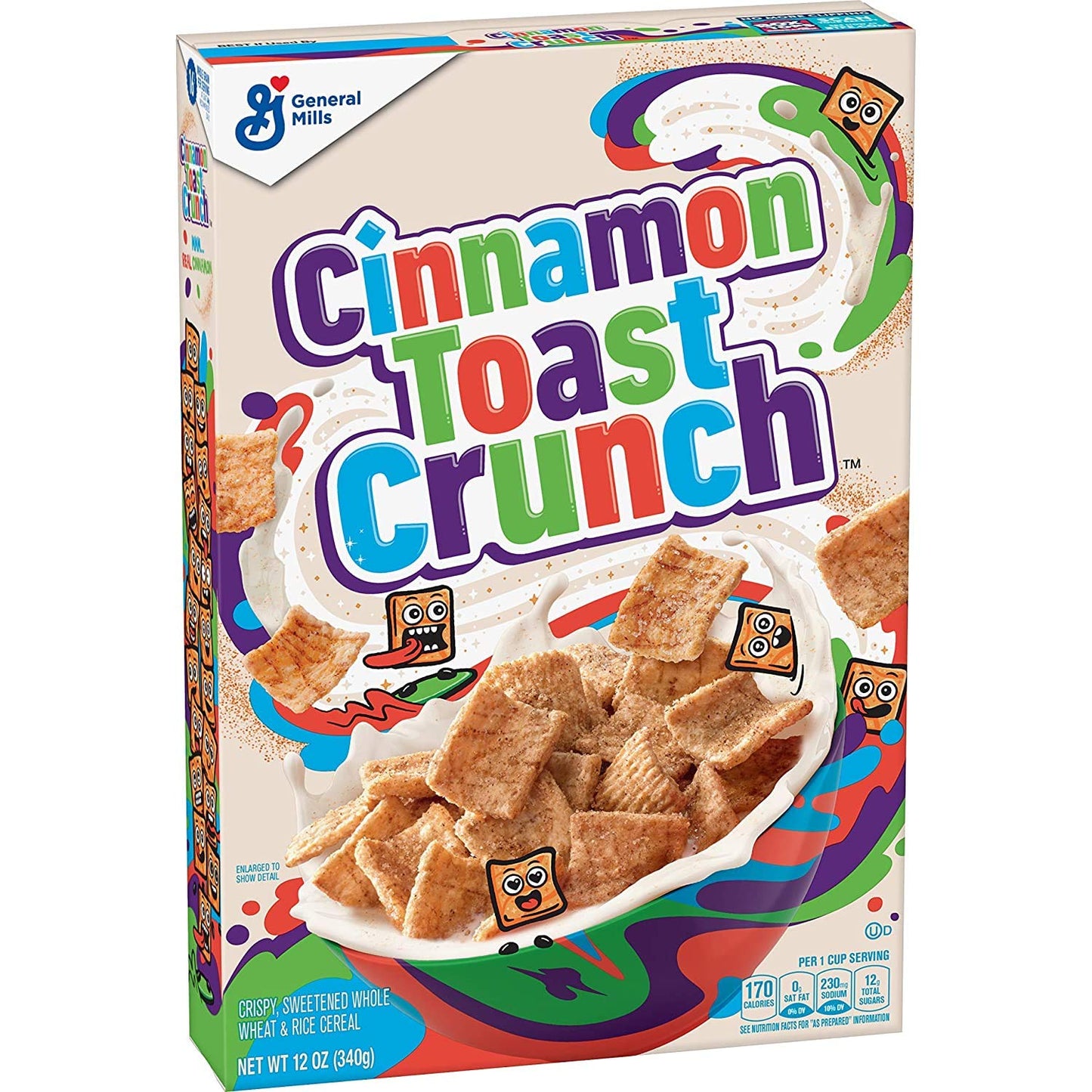 General Mills Cinnamon Toast Crunch, Cereal with Whole Grain, 12 Oz, 2 Pack