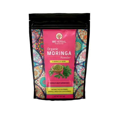 WE HERBAL Organic Moringa Powder, 100% Natural, Helps in Weight Loss, Reduces Ba
