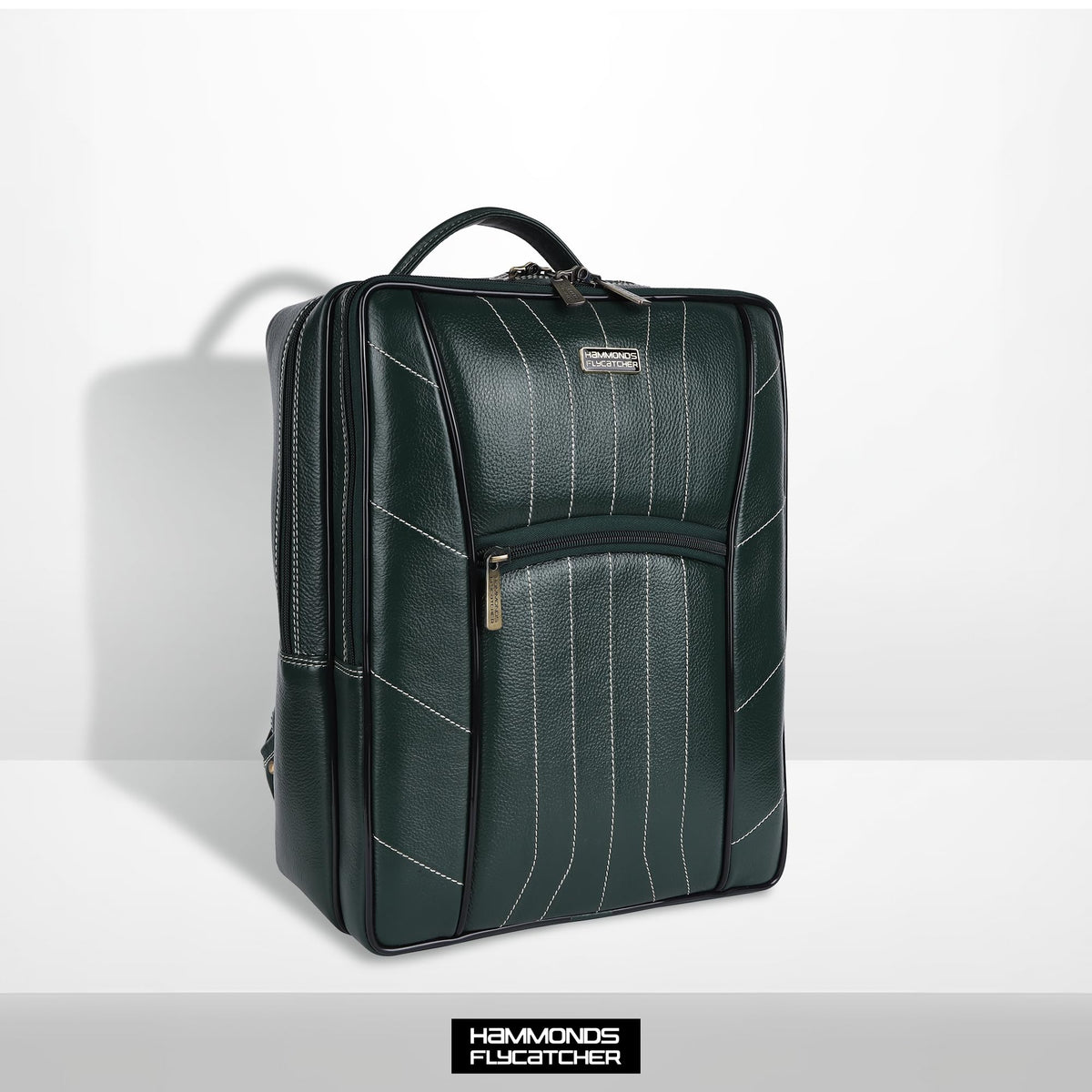 HAMMONDS FLYCATCHER Genuine Leather Laptop Backpack for Men and Women - Stylish, Spacious Bag with Multiple Compartments, Perfect for College, Work, and Travel - Upto 16 Inch Laptop - Sea Green
