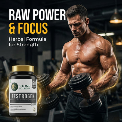 10 One Nutrition Testrogen Gold Testosterone Support Capsules for Men | Ashwagandha, Safed Musli, Shilajit & Gokhru | Stamina, Strength, Energy & Muscle Growth | 60 Veg Capsules | Ayurvedic Formula