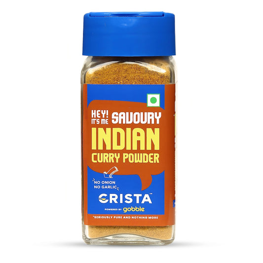 CRISTA 45 gms, Savoury Indian Curry Powder | Multipurpose Flavourful Blend | All Spices Powder | No Added Sugar | No Onion | No Garlic | Vegan | Zero added Colours, Additives & Preservatives