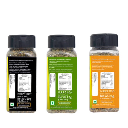 Easy Life Oregano Seasoning 50g, Mixed Herbs 25g with Pasta Seasoning 25g (Combo of 3 Seasonings and Mix herb and Spice)