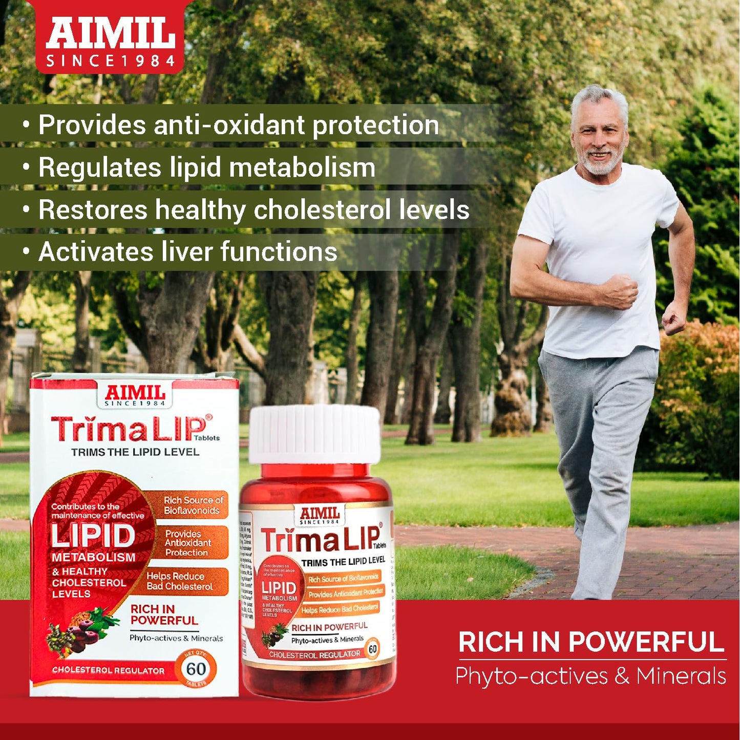 AIMIL TrimaLIP Cholesterol Lowering Tablets, 60 Tablets per Pack, For Healthy Cholesterol Levels