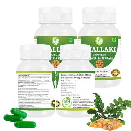 Morsan Healthcare SHALLAKI Capsules – 60 Veg Capsules | Pure Boswellia Serrata Extract | Natural Ayurvedic Supplement for Joint & Mobility Wellness | Pack of 4