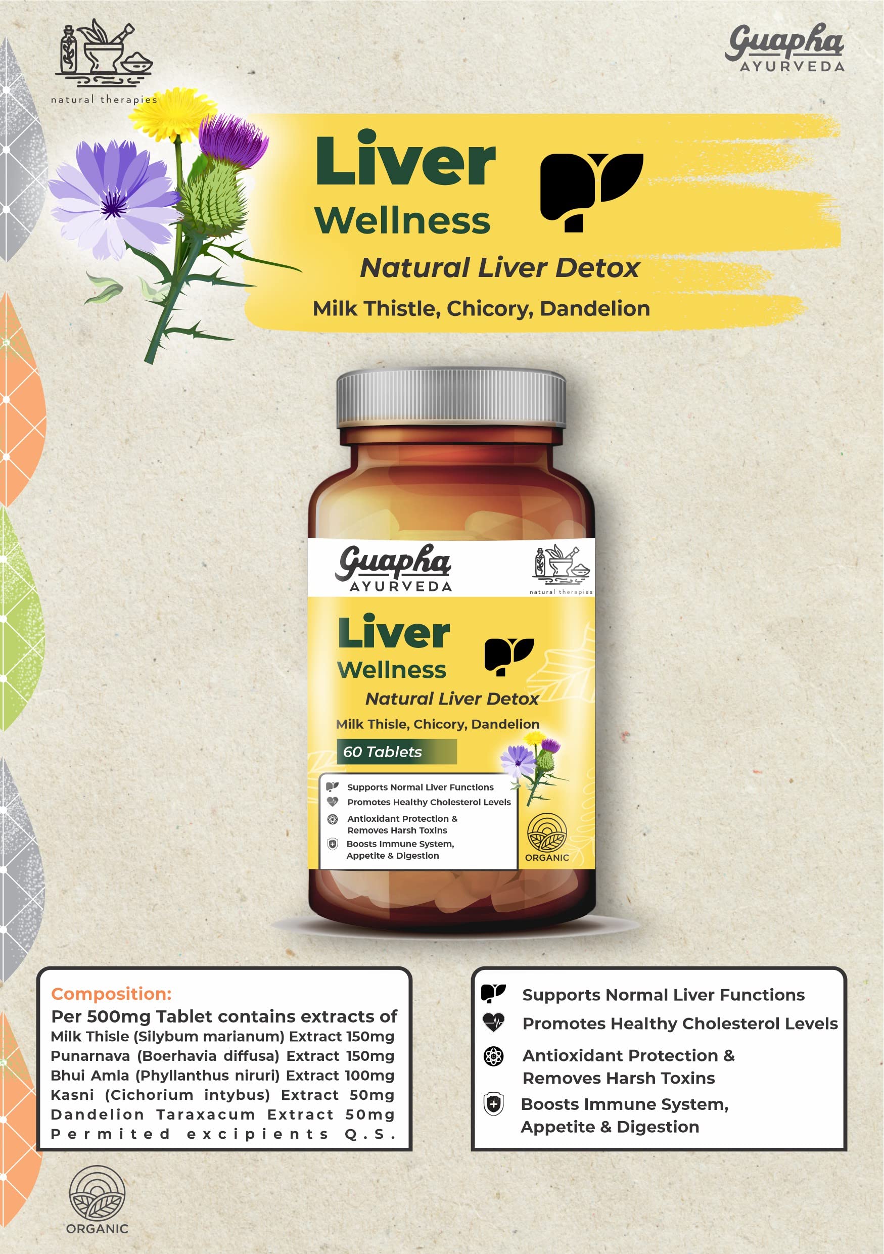 Guapha Ayurveda Liver Wellness | Natural Liver Detox | Supports Gallbla- image 7