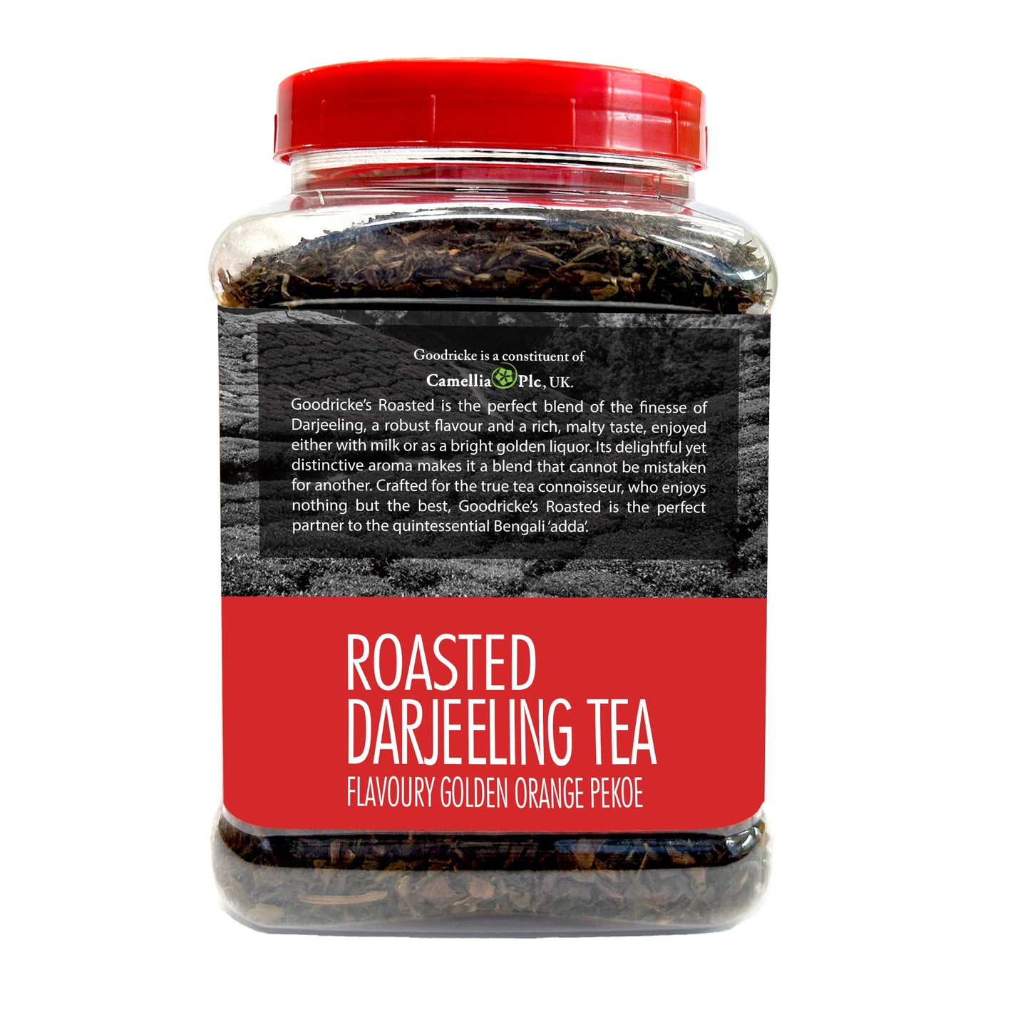 GOODRICKE Roasted Darjeeling Tea Jar – 250 g | Flavoury Golden Orange Pekoe | 100% Pure & Natural Darjeeling | Premium Loose Leaf Black | Rich Aroma & Long-Lasting Aftertaste