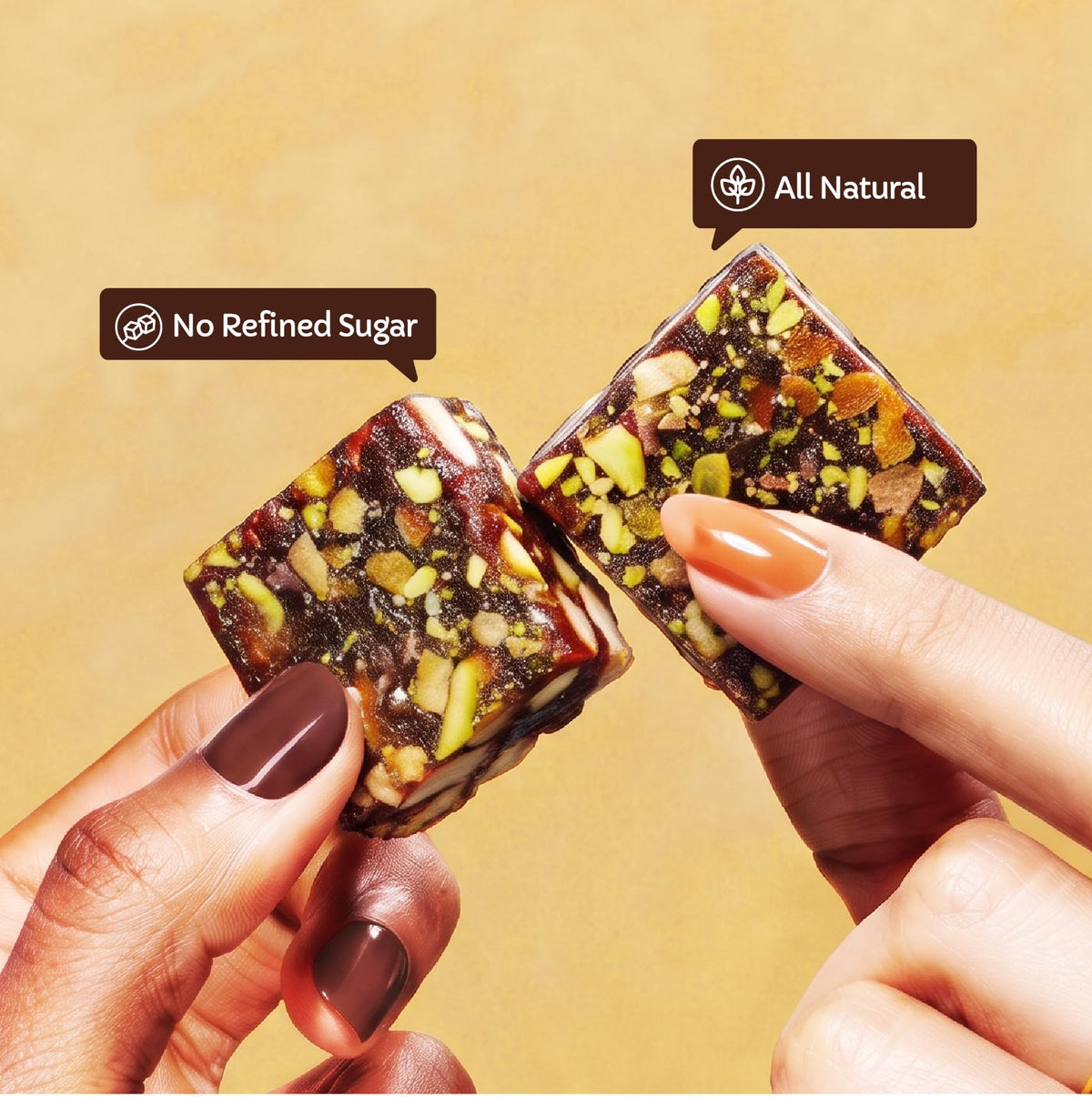 Farmley Date Bites I Dates Barfi Made with Dates, Pista, Cashews, Almonds, Honey and Pure Ghee I Dry Fruits Nuts, Healthy Snacks Sweets,Gluten Free, No Added Sugar (200g, Dates Bites Jar)