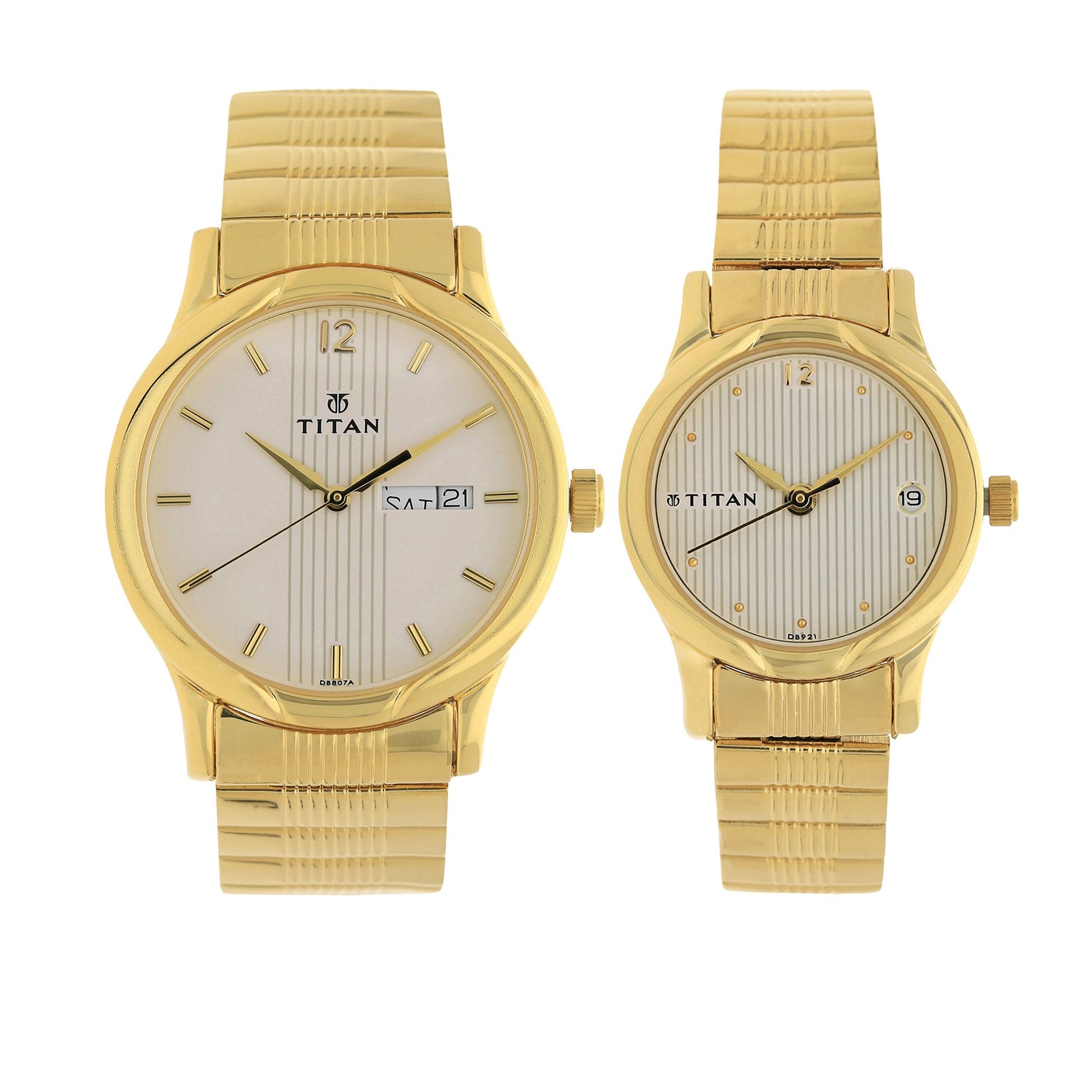 Titan Bandhan Analog Champagne Dial Couple Watch-NL15802490YM04
