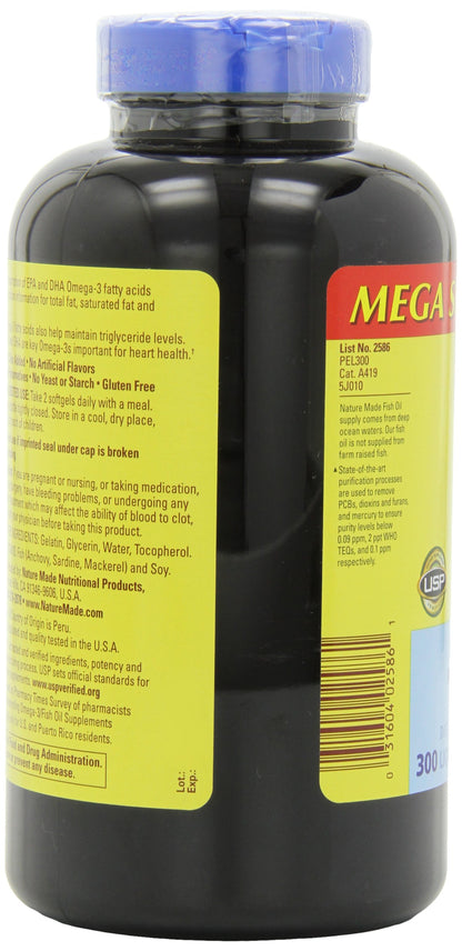 Nature Made Fish Oil Omega-3 1200mg, 300 Softgels