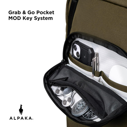 ALPAKA Bravo Totepack Axoflux 300D - Convertible Tote and Backpack - Fits 16-inch Laptop - Weatherproof Fabric 13 Liters, Green, Medium, Tote Bag,sleek