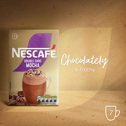 NESCAFÉ Mocha Double Chocolate Instant Coffee 7 Sachets, 100percent Responsibly Sourced Coffee Pack of 1 by febora foods