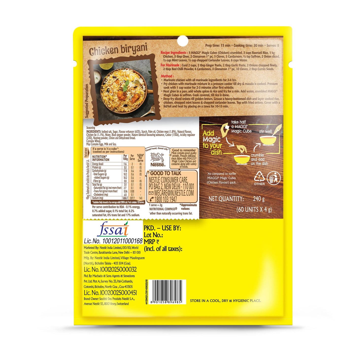 MAGGI Magic Cubes, 240g, Pouch - Extra Chicken Flavour