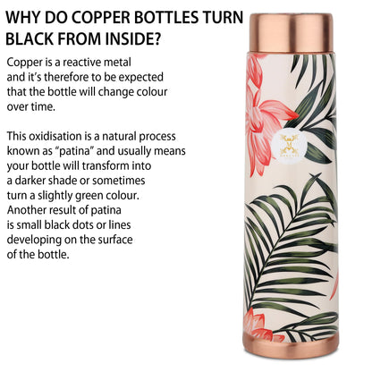 MERCAPE® - Copper Bottles for Water with Leak Proof Lid | 100% Pure Copper Bottle | BPA Free & Non Toxic | Printed Ayurvedic Copper Bottle for Health Benefits - 950 ML