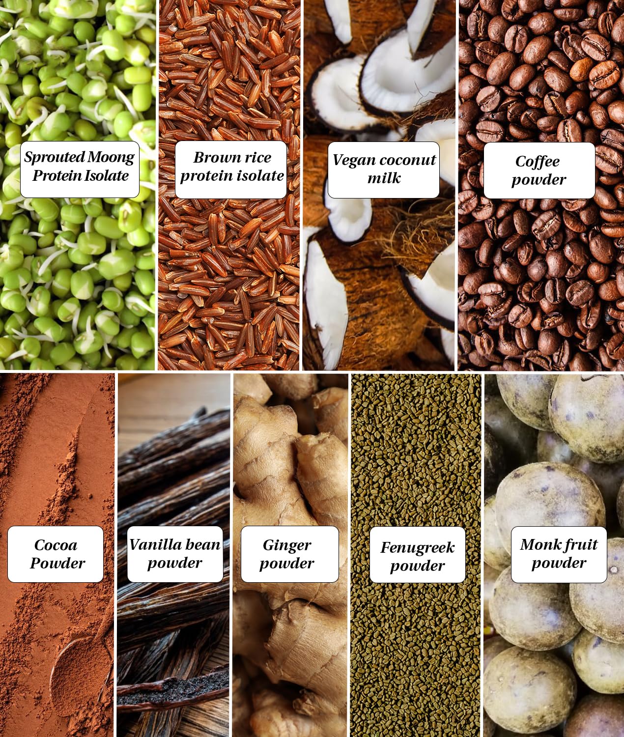 It's Moong Mung Bean & Brown Rice Isolate Plant Protein Powder for Men & Women | 24gms per serve 4.7gms BCAA| African Cocoa Latte | 500gms | Sprouted Plant based protein | Plant Protein