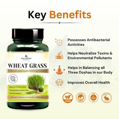 Deep Ayurveda Wheat Grass Vegan Capsules