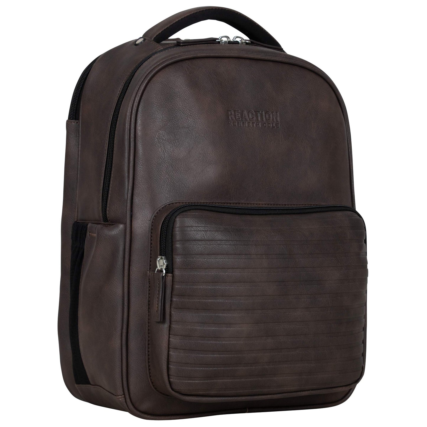 KENNETH COLE Reaction On Track Pack Vegan Leather 15.6” Double Compartment Laptop Backpack With RFID