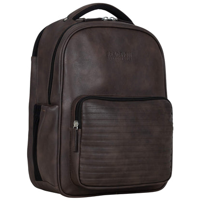 KENNETH COLE Reaction On Track Pack Vegan Leather 15.6” Double Compartment Laptop Backpack With RFID