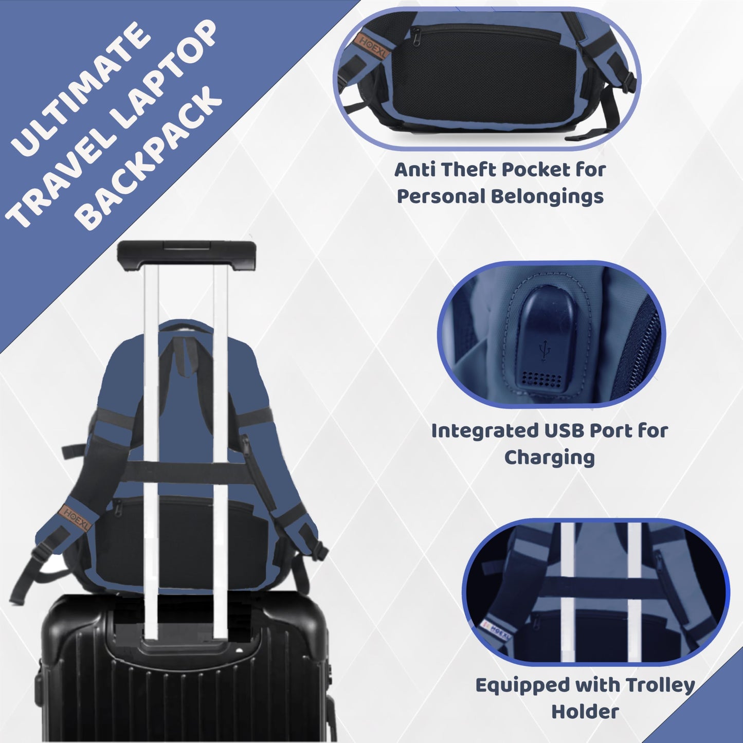 HOEXL 40L Premium Laptop Backpack - Waterproof Bags for Men and Women f- image 3